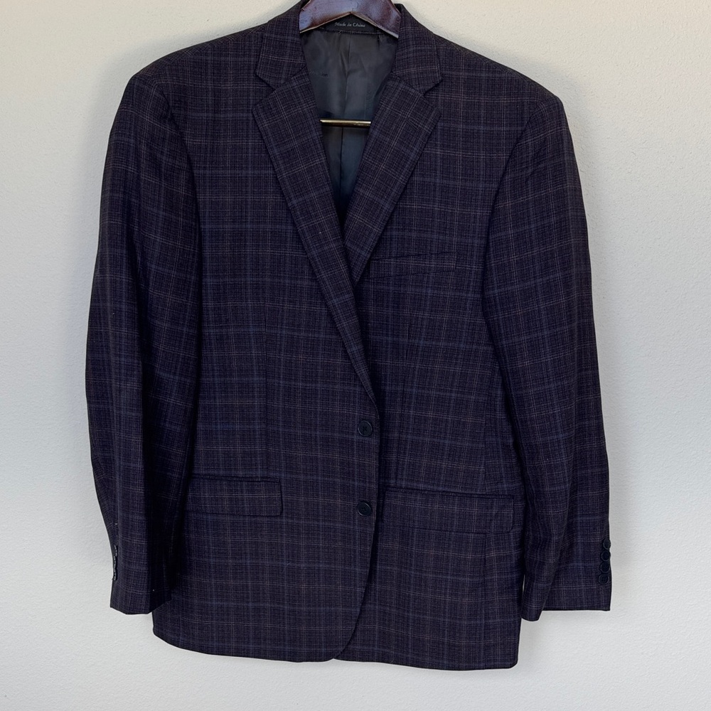 Calvin Klein Men's Dark Plaid Blazer